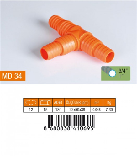 MEDALYAN 3/4 - 1" NORMAL TE HORTUM EKİ / 15 - 180